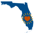 Florida Shape with Heart