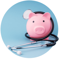 Piggy Bank with stethoscope