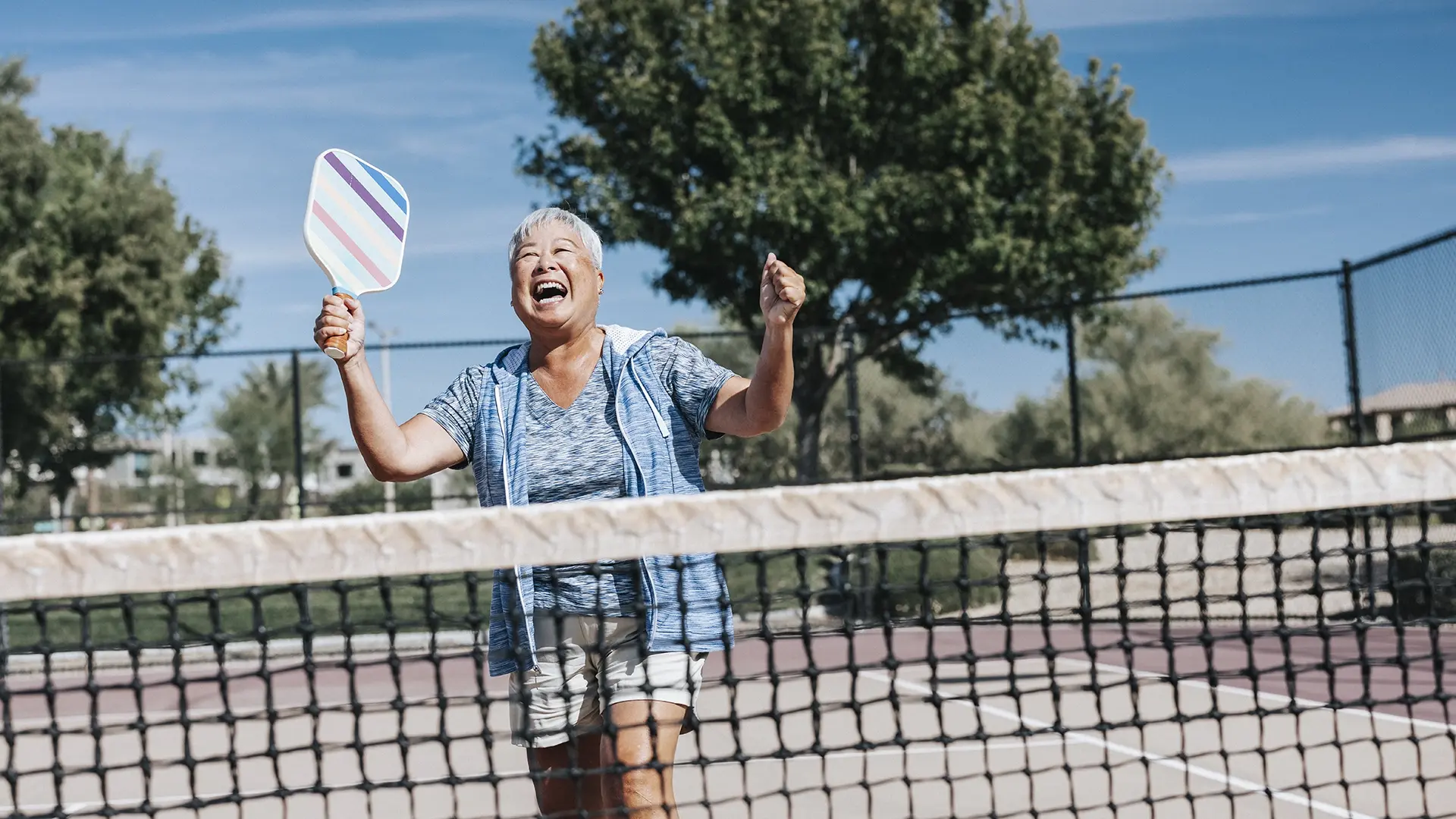 Retired Woman Playing Pickleball